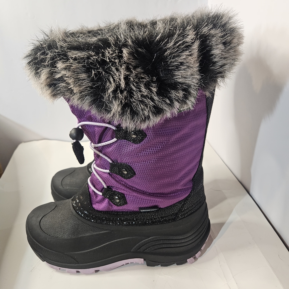 Kamik Powdery 2 Waterproof Lined Winter Snow Boots Winter Faux Fur Girls Size 5